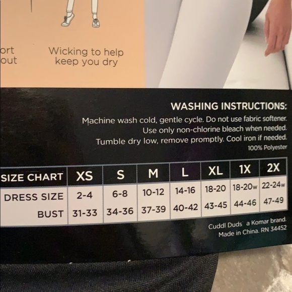 Cuddl Duds black ClimateSmart long sleeve crew top - Picture 6 of 7